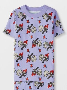 Hanna Andersson Lavender Short Sleeve Pajama Top with Red Character Print